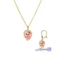 نیم ست طلا کودک طرح کیتی کد KS113