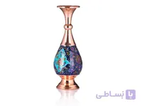 گلدان مس و پرداز ارتفاع 26 سانتی متر ا enamel and copper vase 26cm