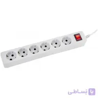 پریز شش خانه ارت دار با کلید پارت الکتریک مدل شهاب
