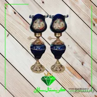 چراغ نفتدان لب چین مدل رومنس کریستال سازان سرمه ای رنگ کد N1275