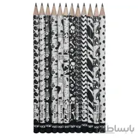 مداد مشکی آریا مدل BLACK &amp; WHITE کد A2 بسته 12 عددی