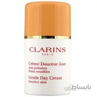 کرم روز مراقبتی پوست حساس کلارنس | ضد آلودگی، ضد قرمزی، تسکین پوست | ۵۰ میل ا Clarins Gentle Day Cream Sensitive Skin Anti Pollution 50ml