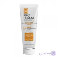 کرم ضد آفتاب فاقد چربی پرودرما SPF50 مناسب پوست های چرب و جوش دار ا Pro Derma Sunscreen SPF50 Oil Free cream