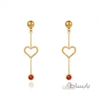 گوشواره طلا طرح قلب با آویز مارکو کد CE308