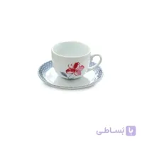 سرویس چای خوری 12 پارچه چینی زرین سری ایتالیا اف مدل والنسیا ارغوانی درجه یک