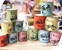 لیوان رنگی بنچاینا طرح دوچرخه ( کوچک)