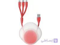 کابل سه سر Baseus Lets go Little Reunion CAMLT-TY24 توان 3 آمپر طول 0.85 متر دارای سیم جمع کن