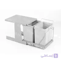 سطل زباله دو مخزنه متوسط ریل کف (34 لیتری) – وندا