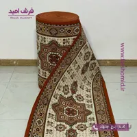 فرش کناره و گلیم پله طرح هریس کرم کد 701 گلیم وندا