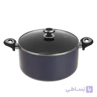 قابلمه سایز 28 گرانیتا زرشکی با درب شیشه ای زرساب کد GT-428R