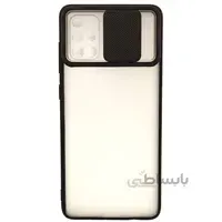 قاب پشت مات Galaxy A71 محافظ لنزدار کشویی مشکی