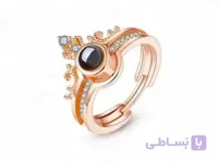 انگشتر زنانه دوستت دارم به صد زبان دنیا طرح تاج 10