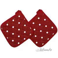 دستگیره آشپزخانه کتان رزین تاژ طرح خالدار قرمز