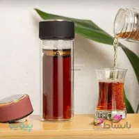 فلاسک دمنوش پیرکس دوجداره