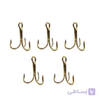 قلاب ماهیگیری مدل سه شاخ فولادی شماره 10 بسته 5 عددی