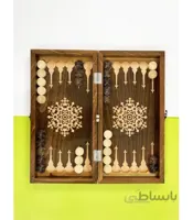 تخته نرد و شطرنج چوبی معرق کاری طرح ترنج تیره
