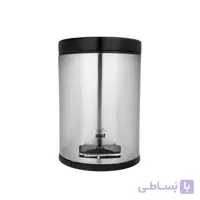 سطل زباله پدالی استیل درب مشکی بهازکالا مدل ۱۶۱۷۸۰۷۰ (۶ لیتر)