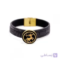 دستبند چرم روکش طلا سری ونوس ماه تولد آذر GLBM9