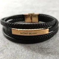 دستبند 4ردیفه مونت بلانک mont blanc مشکی،رزگلد (ارسال رایگان)