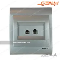 پریز تلفن دو سوکت ایران نقره ای