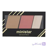 پالت ۳ در ۱ هایلایتر،رژگونه و کانتور مینی استار (Ministar Highlighter Blush Contour 3 in 1-Code 07)