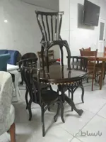 میز و صندلی ناهار خوری 6 نفره مدل لهستانی کف چوب