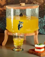 کلمن شیشه ای پایه چوبی ( ترک)
