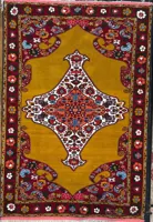 فرش دستبافت جرگلان چله ابریشم کف ابریشم طلایی