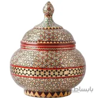 قندان مسی خاتم کاری ارتفاع 15 سانتی متر کد C-356