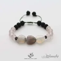 دستبند زنانه رز کوارتز و عقیق
