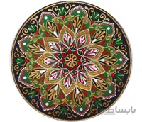 بشقاب سفالی گلبرگ سبز
