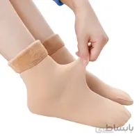 جوراب خزدار زنانه طرح ساده