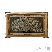 تابلو قلم زنی با قاب خاتم توپی سایز 63*103