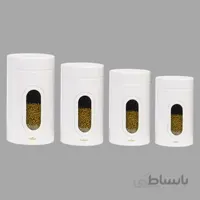 ظرف حبوبات در 4 سایز پنجره دار سفید یونیک UN-5995