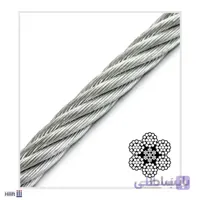 سیم ریز گالوانیزه با ساختار 19*6 و مغزی فولادی IWRC