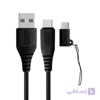 کابل تبدیل USB به microUSB/USB-C بیاند مدل Beyond BA-305 طول 1 متر