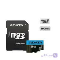 کارت حافظه‌ میکرو مدل Adata Premier microSDHC ظرفیت 128 گیگابایت ای دیتا سرعت 100MBps