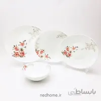 سرویس غذاخوری آرکوپال 26 پارچه Lindy طرح رزلا گلبهی