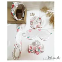 ست اکسسوری پارچه ای طرح توت فرنگی