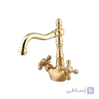 شیر روشویی ثابت شودر طرح باروک پلاس طلا مات