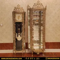 ست بوفه ساعت برنزی طرح گل رز سنگین
