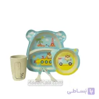 ست ظرف غذای ۵تیکه کودک بامبو BAMBOO طرح ببر