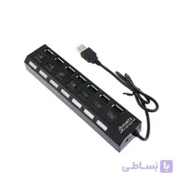 هاب 7 پورت با کلید قطع و وصل USB 2.0 HIGH SPEED 7 PORT