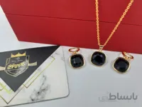 نیم ست سنگ مشکی گردنبند و گوشواره