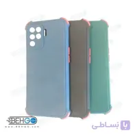قاب گوشی موبایل اوپو مدل A94 کاور گارد ژله ای دکمه رنگی با محافظ لنز دوربین گوشی Oppo A94