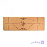 مت یوگا چوب پنبه‌ای خط ‌دار ضخامت 5 میلی متر