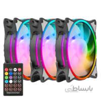 فن کیس گرین مدل HURACAN GFK120M-ARGB بسته 3 عددی ا GREEN HURACAN GFK120M-ARGB 3 in 1 120mm Case Fan