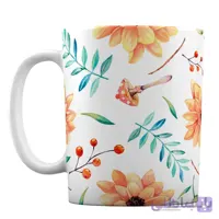 لیوان سرامیکی طرح بوته های رنگی