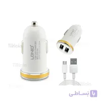 شارژر فندکی الدینیو مدل DL-C22 به همراه کابل میکرو