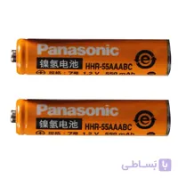 باتری نیم قلمی قابل شارژ پاناسونیک مدل HHR-55AAABC ظرفیت 550 میلی آمپر ساعت بسته 2 عددی